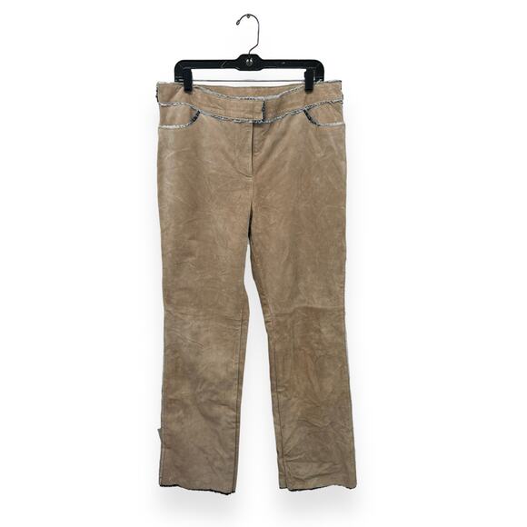 VTG I.N.C Suede And Denim Straight Leg Pants Size 14 - Picture 1 of 8
